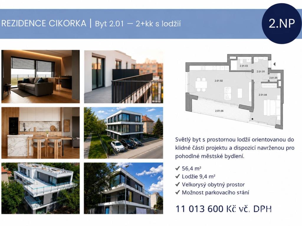 Prodej bytu 2+kk 56 m2