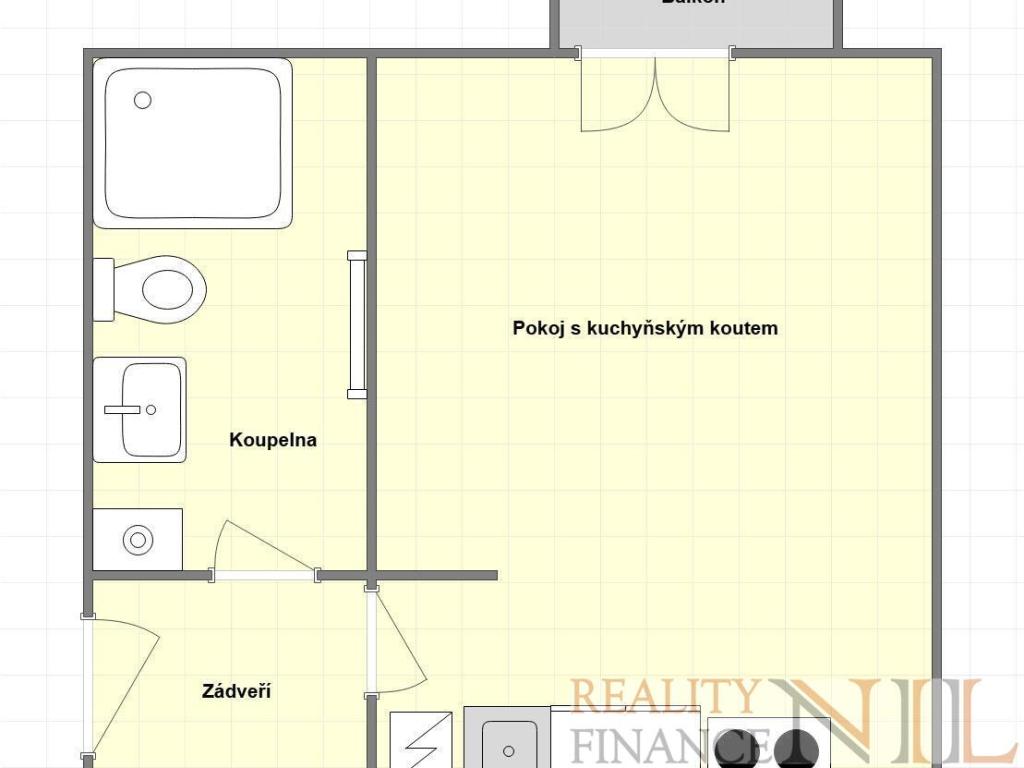 Pronájem bytu 1+kk 27 m2