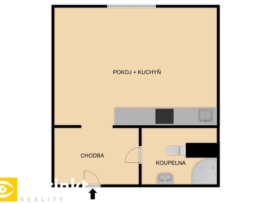 Pronájem bytu 1+kk 26 m2
