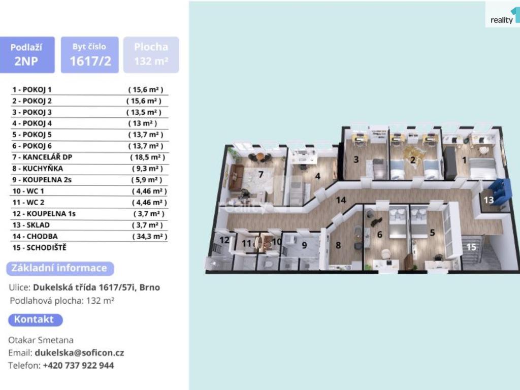 Pronájem bytu atypický 132 m2