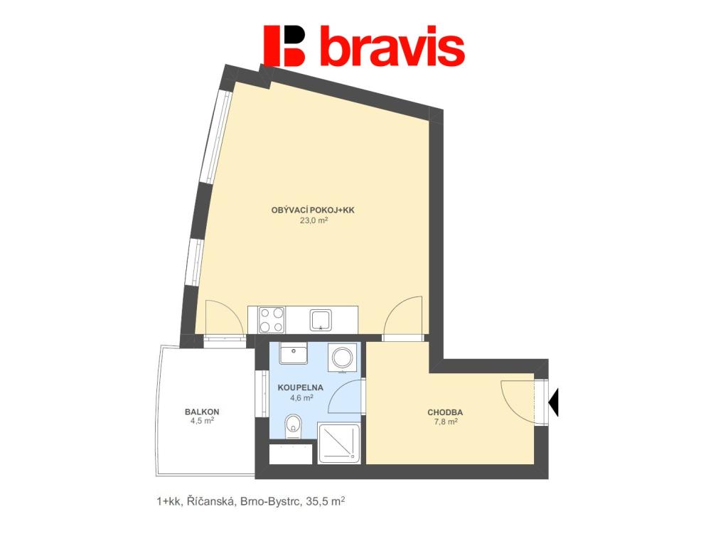 Prodej bytu 1+kk 40 m2, Brno – náhled fotky 6