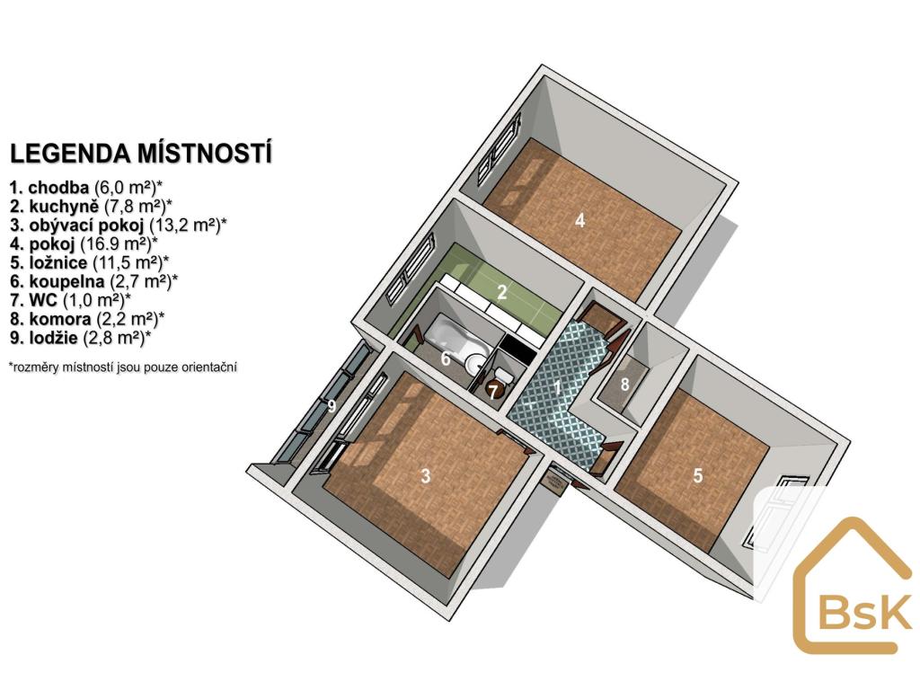 Prodej bytu 3+1 62 m2