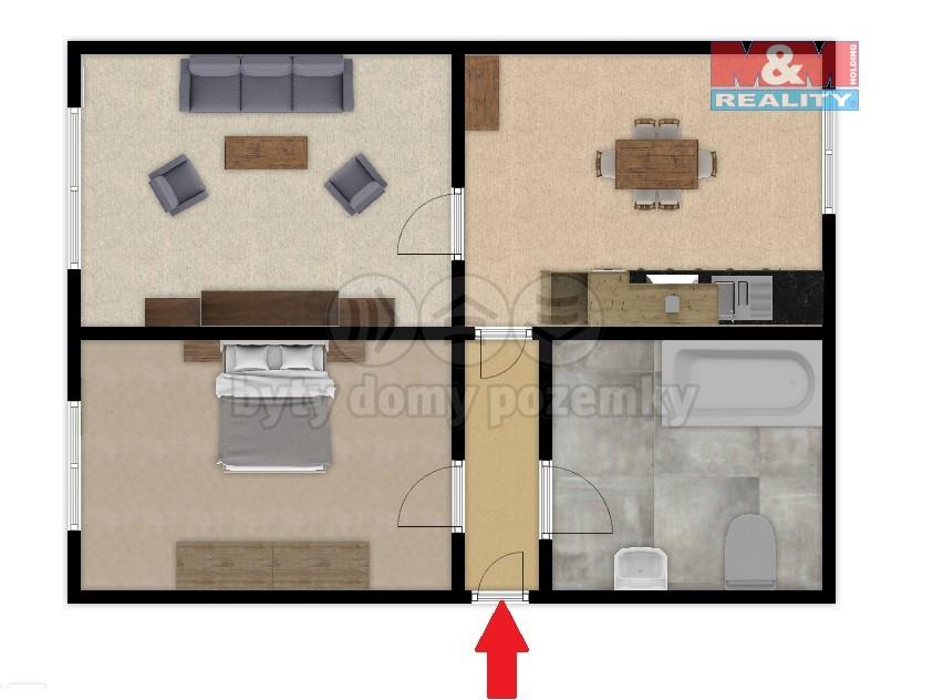 Pronajem bytu 2+1 64 m2
