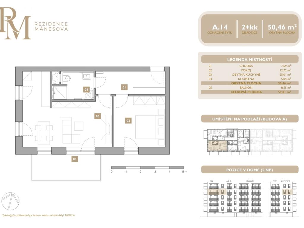 Prodej bytu 2+kk 50 m2