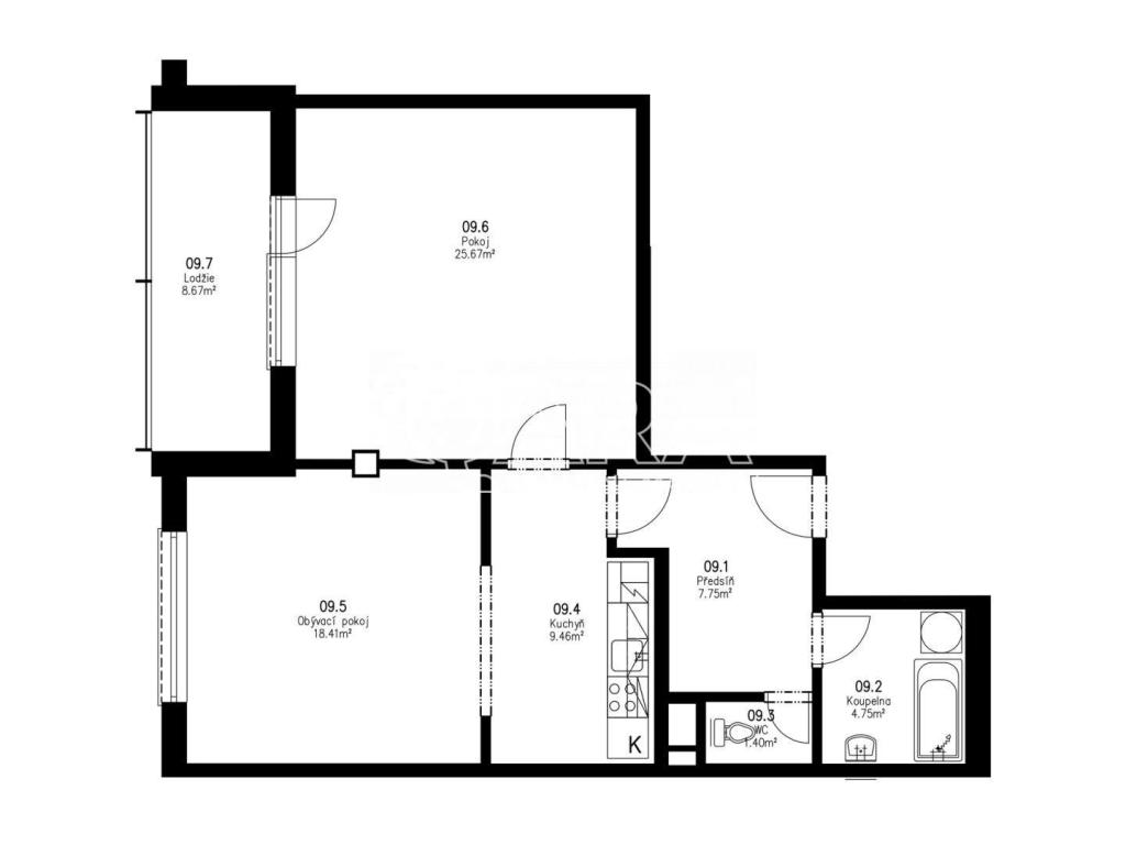 Pronájem bytu 2+kk 67 m2