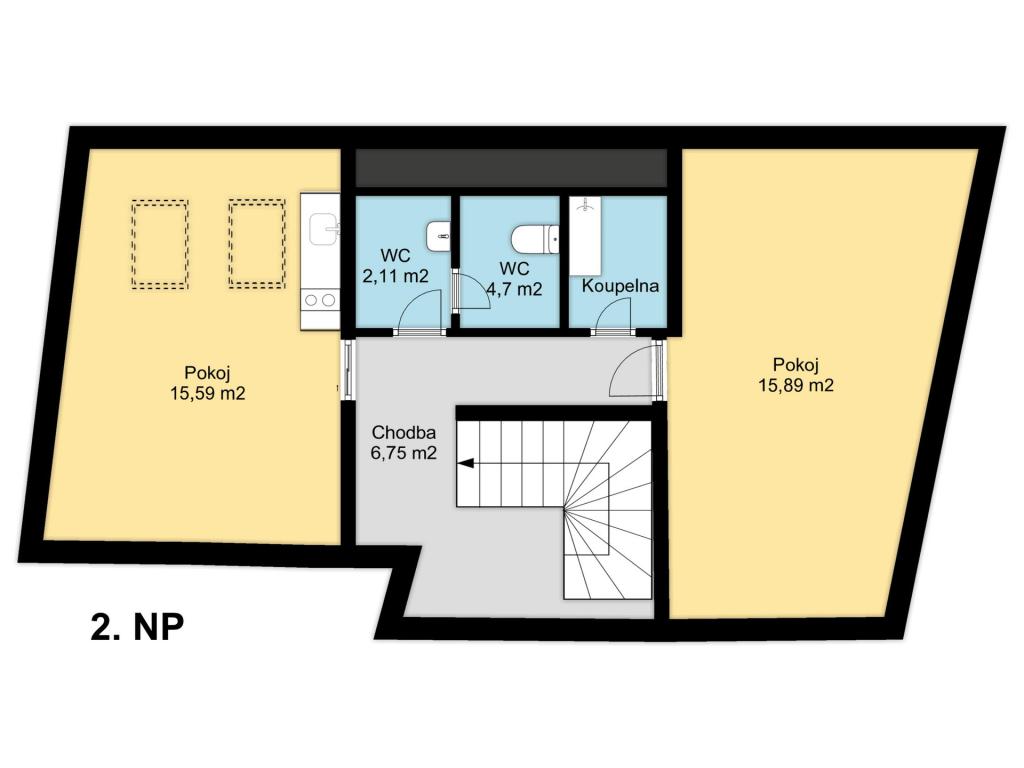 Pronájem bytu 2+kk 50 m2