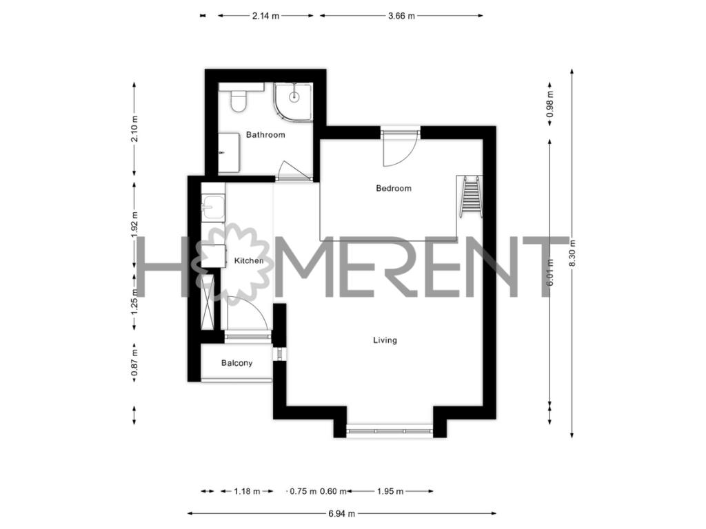 Pronájem bytu 1+kk 35 m2