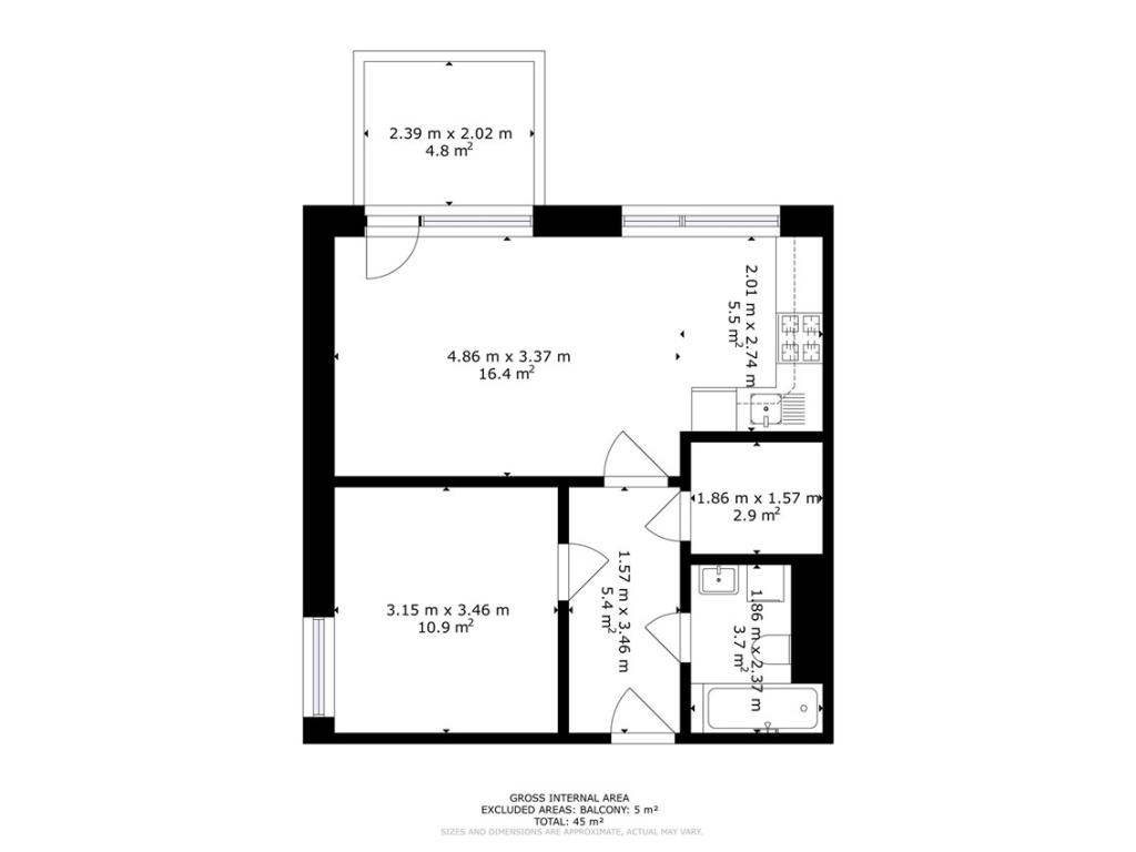 Pronájem bytu 2+kk 52 m2