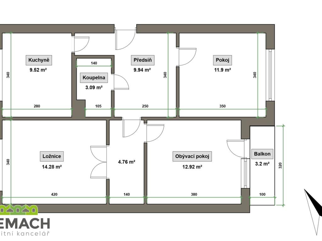 Pronájem bytu 3+1 71 m2