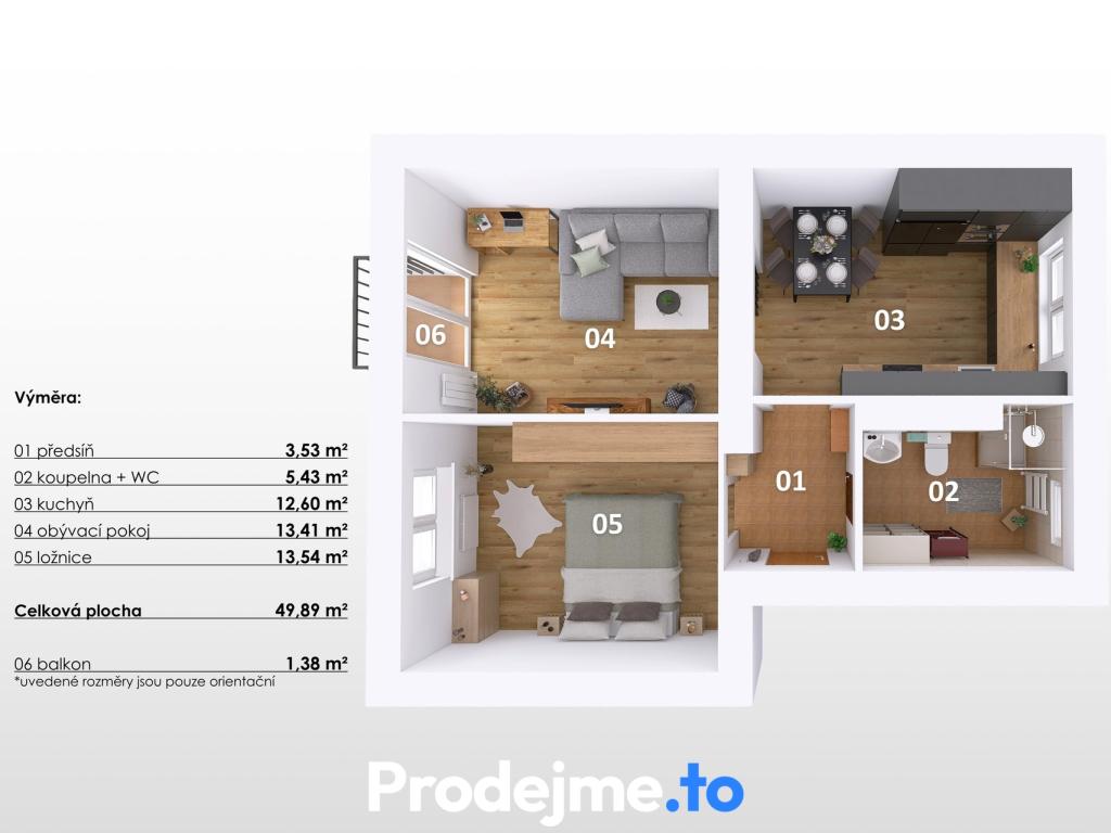 Prodej bytu 2+1 47 m2