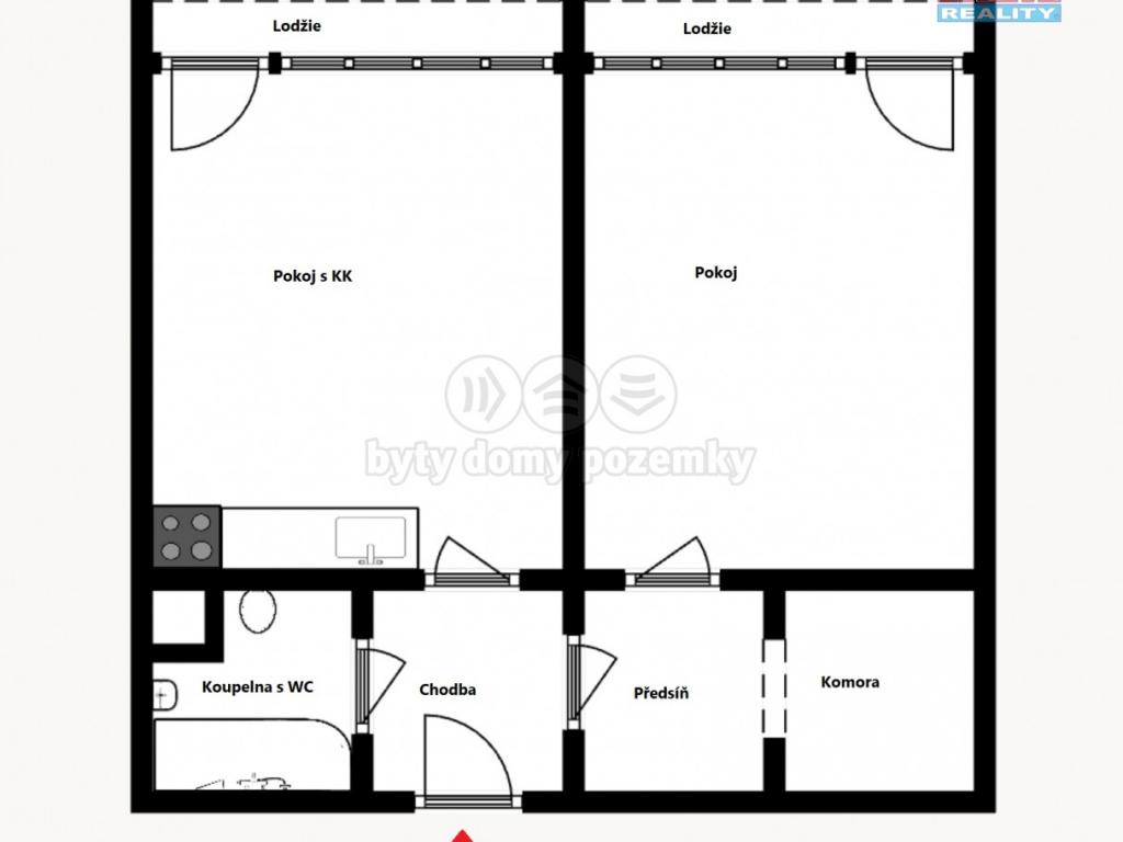 Pronajem bytu 2+kk 60 m2