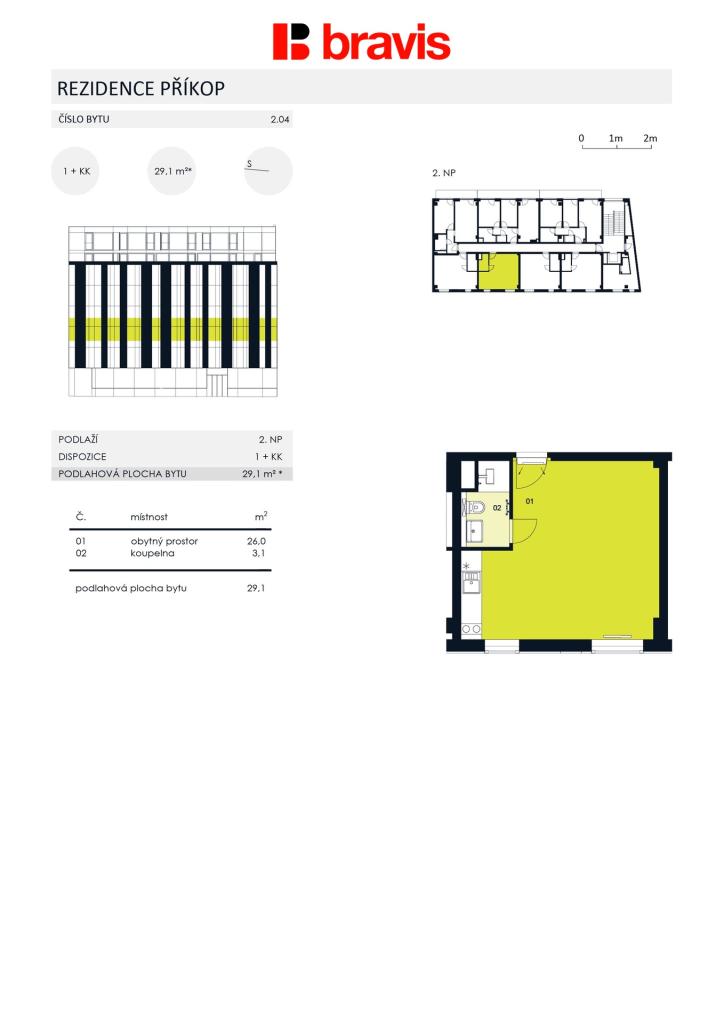 Pronájem bytu 1+kk 30 m2