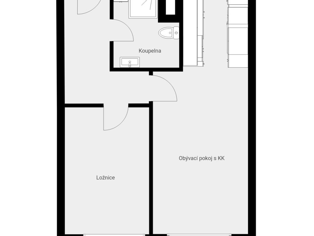 Pronájem bytu 2+kk 42 m2