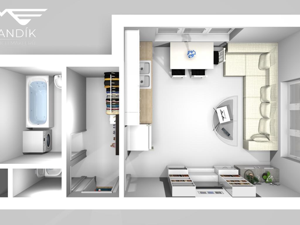 Pronájem bytu 1+kk 28 m2, Praha – náhled fotky 7