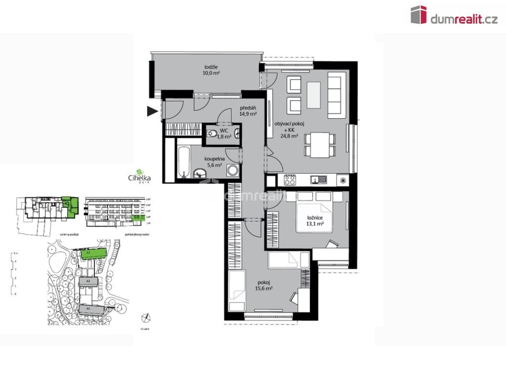 Pronájem bytu 3+kk 86 m2