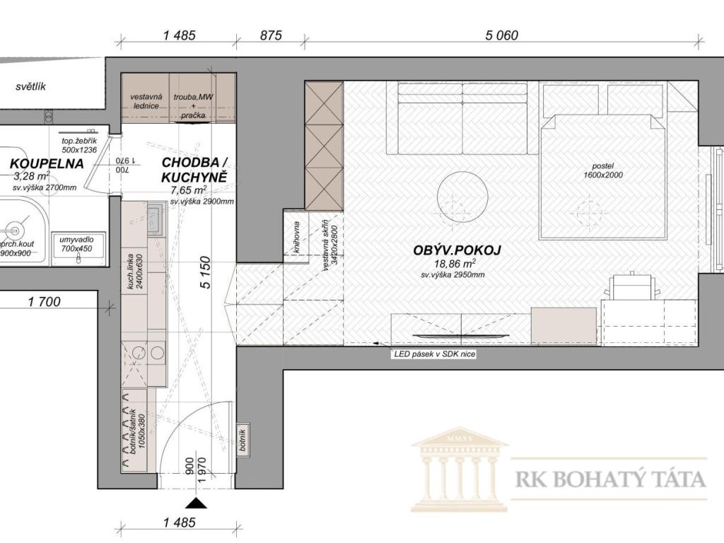 Pronájem bytu 1+kk 30 m2