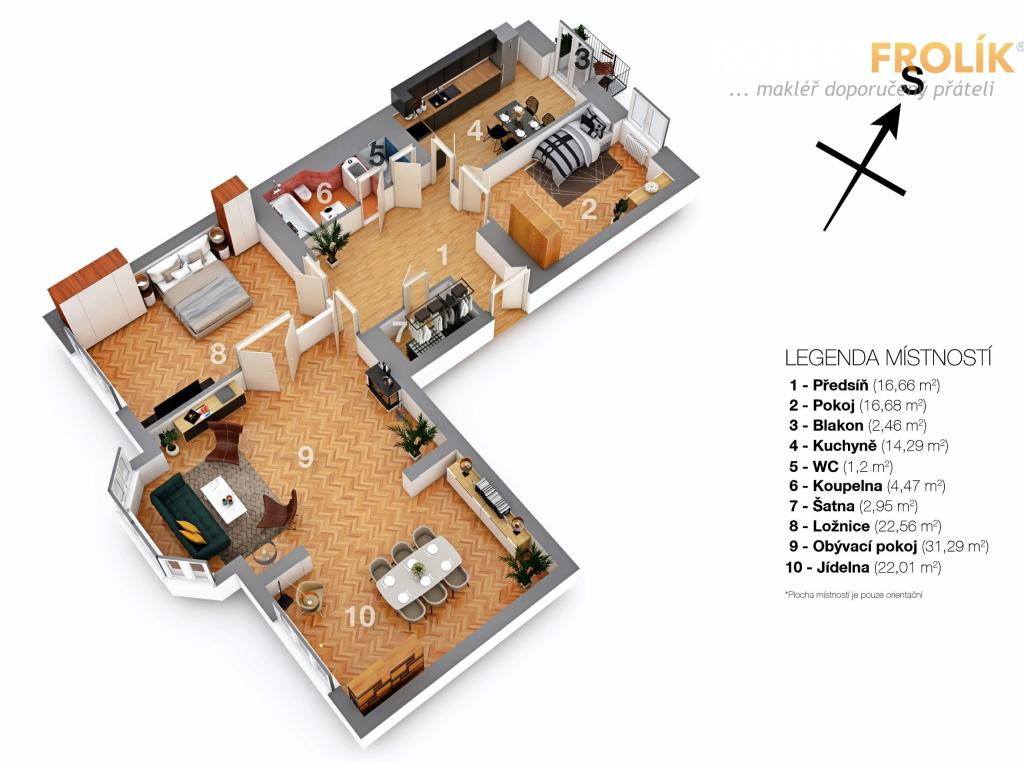 Pronájem bytu 3+1 140 m2