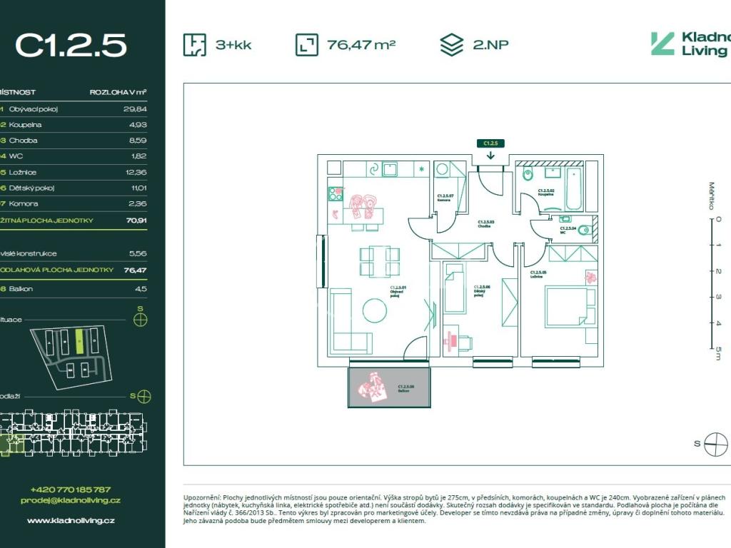 Prodej bytu 3+kk 71 m2, Kladno – náhled fotky 16