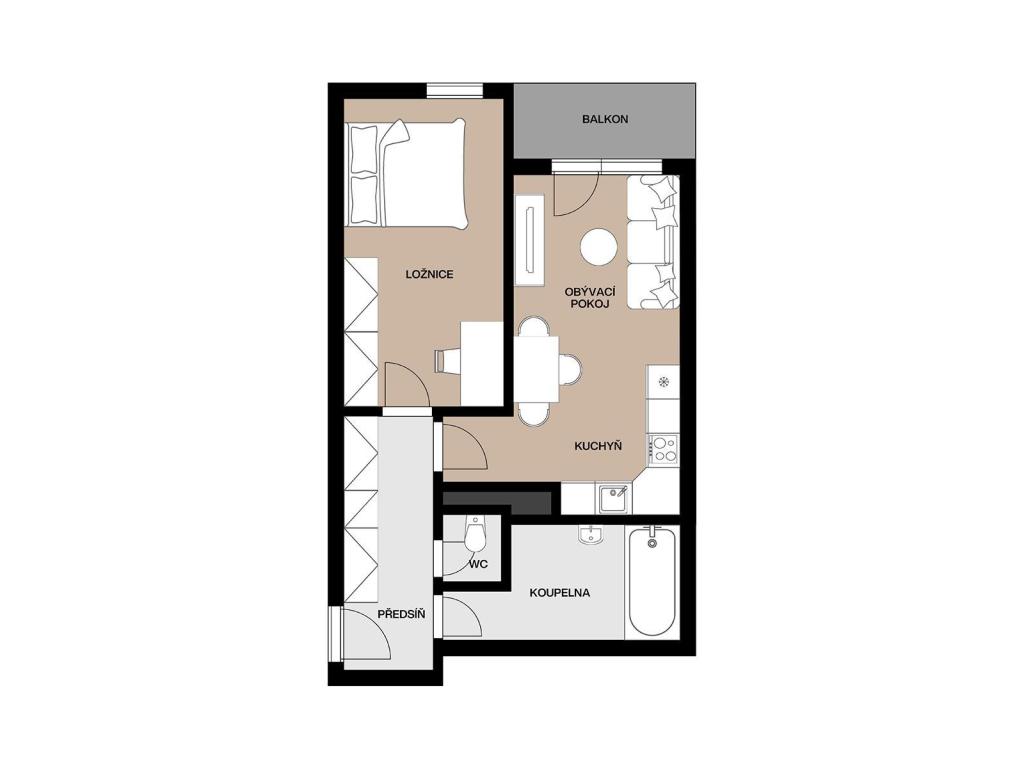 Pronájem bytu 2+kk 50 m2