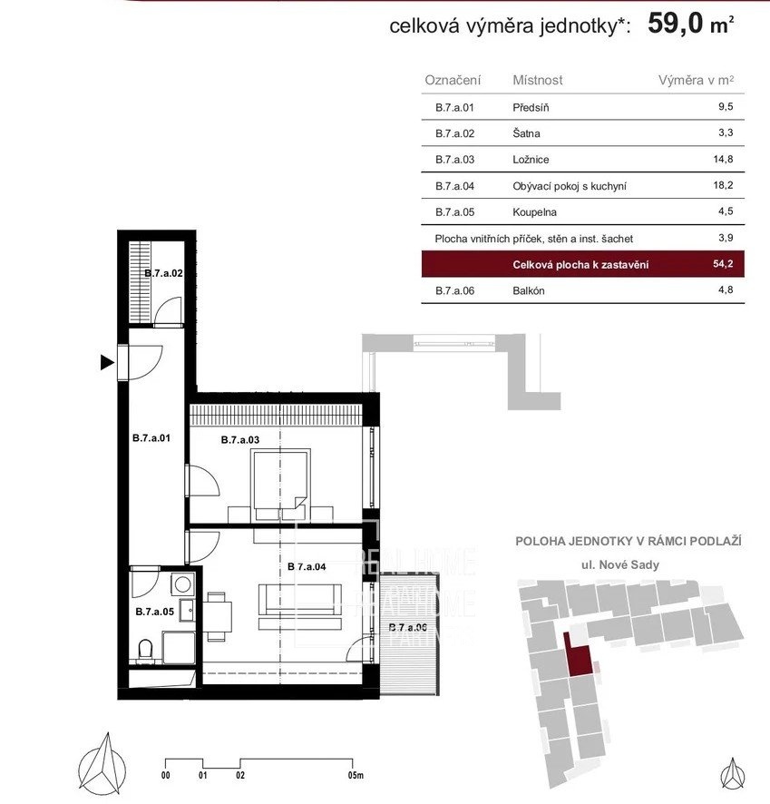 Prodej bytu 2+kk 59 m2