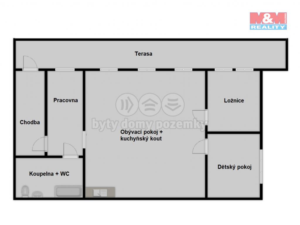 Pronajem bytu 3+kk 105 m2