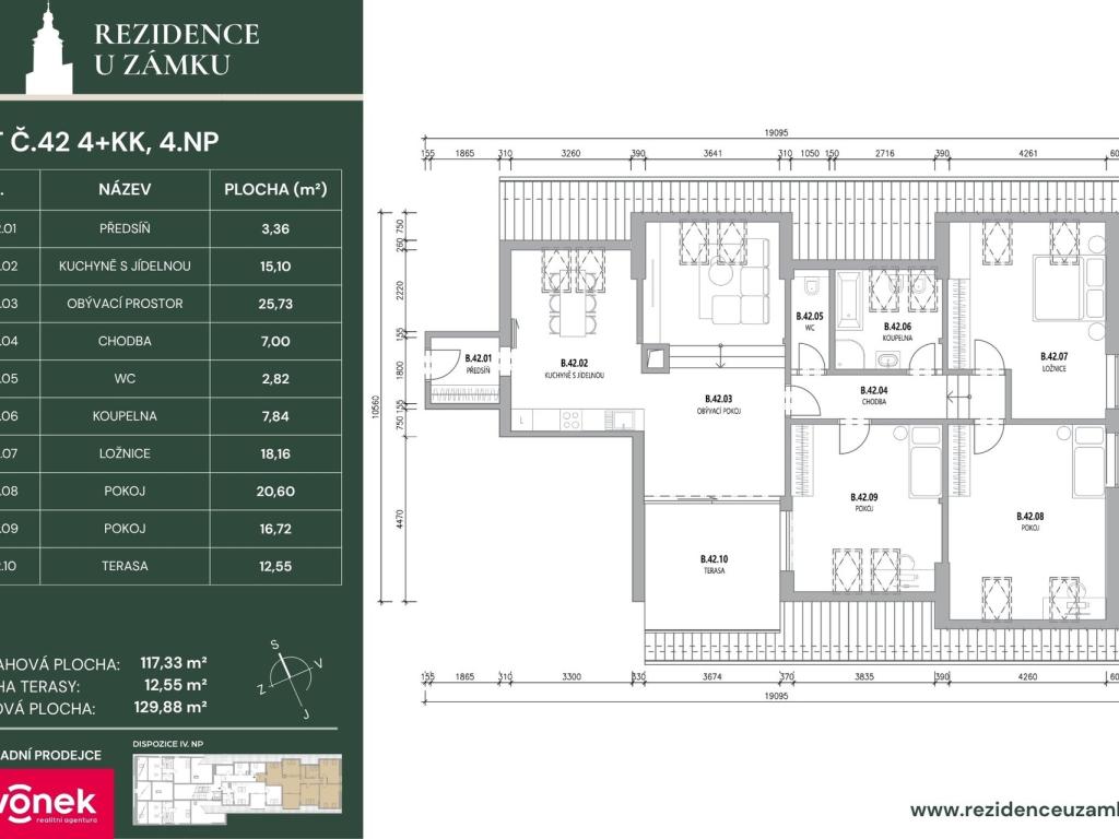 Prodej bytu 4+kk 125 m2