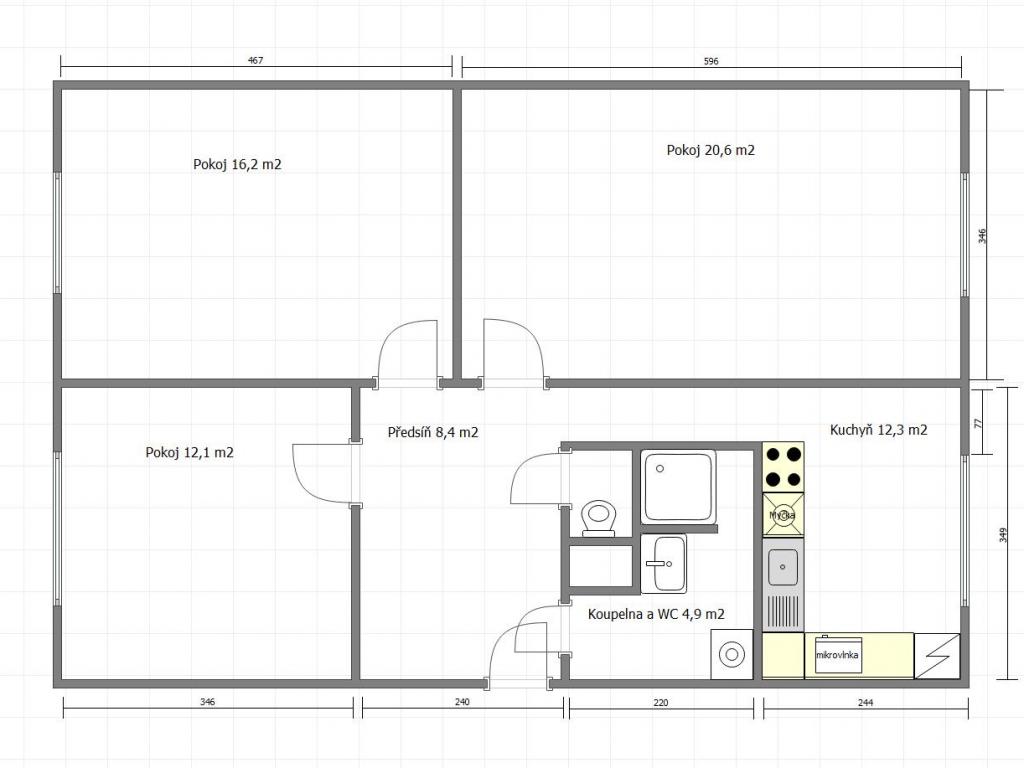 Pronajem bytu 3+1 75 m2