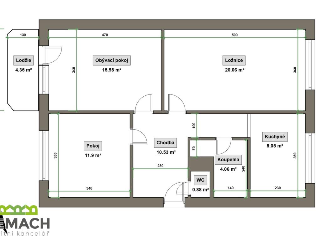 Pronájem bytu 3+1 75 m2, Uherské Hradiště – náhled fotky 2