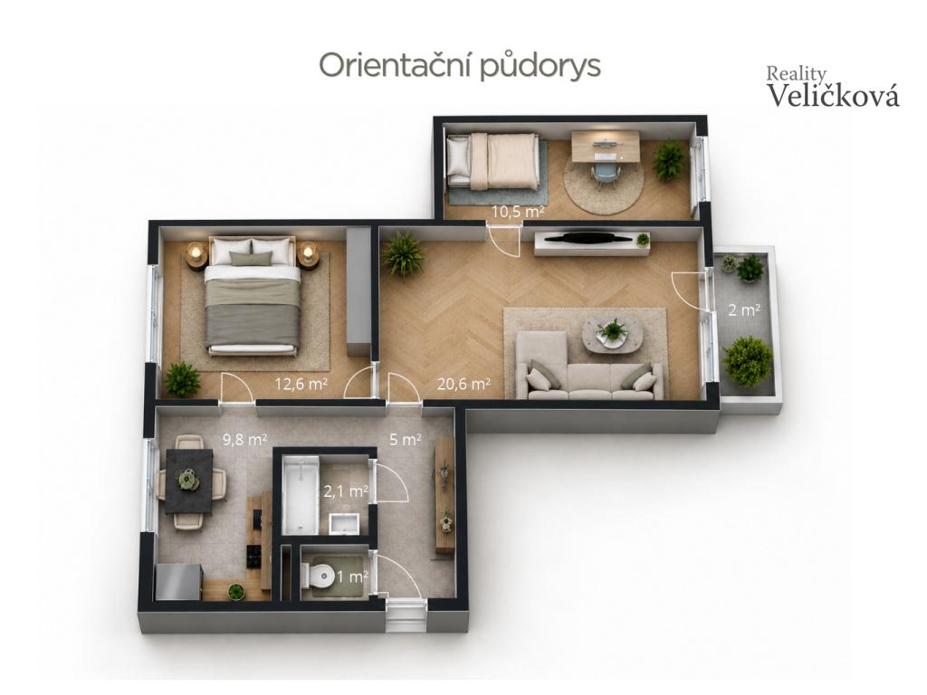 Prodej bytu 3+1 62 m2