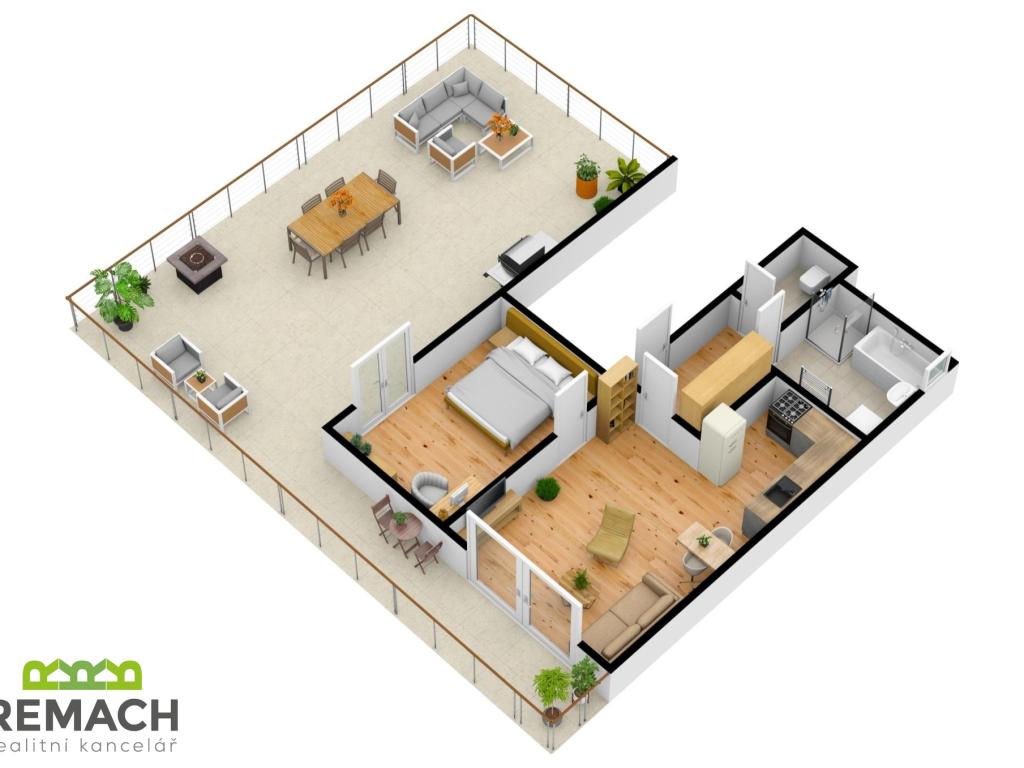 Pronájem bytu 2+kk 144 m2