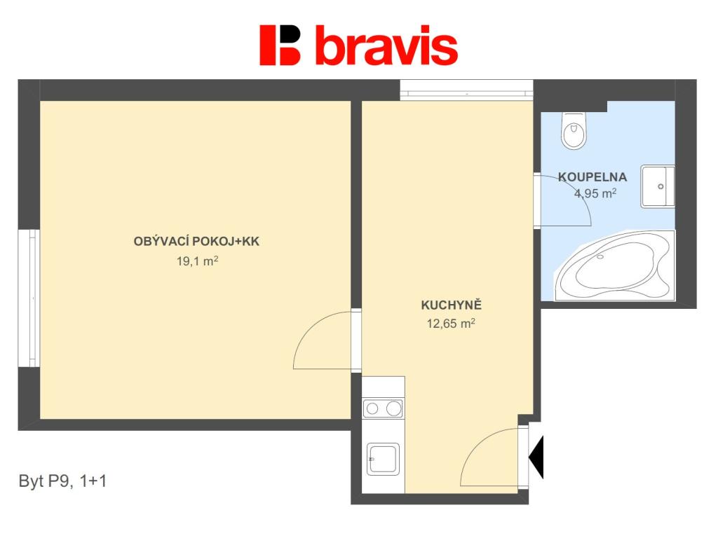 Pronájem bytu 2+kk 36 m2