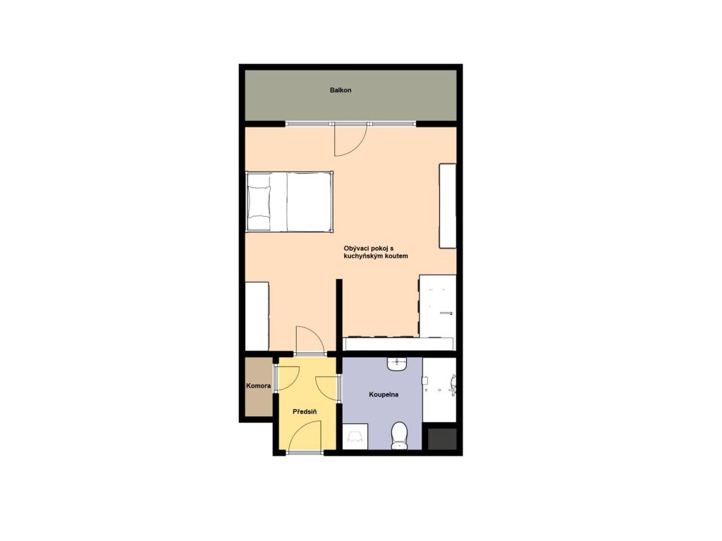 Pronájem bytu 1+kk 40 m2