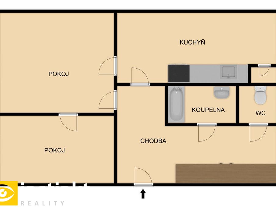 Prodej bytu 2+1 57 m2