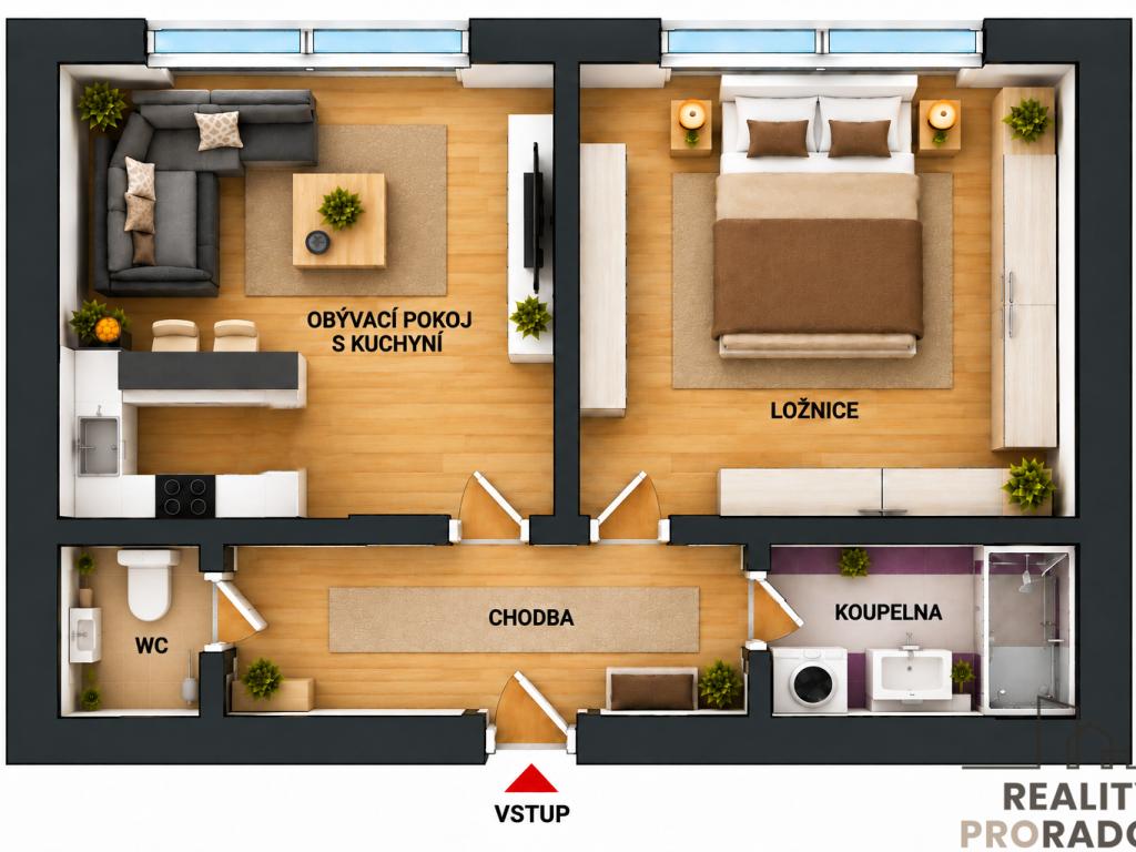 Prodej bytu 2+kk 41 m2, Starý Plzenec – náhled fotky 12