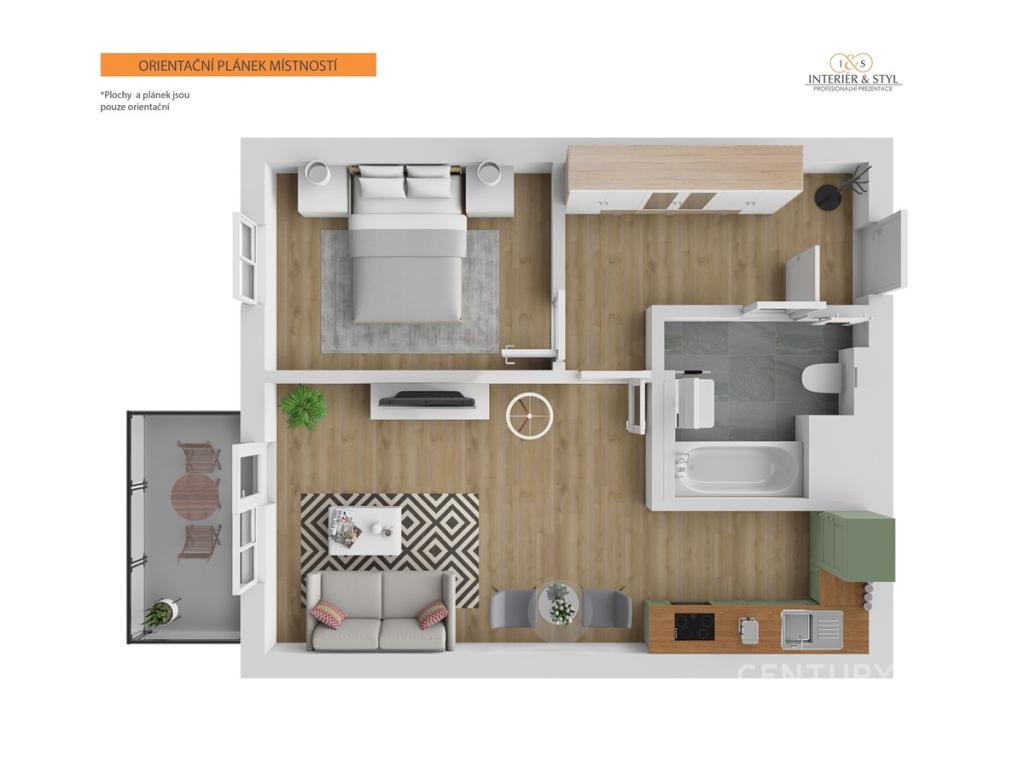 Pronájem bytu 2+kk 47 m2