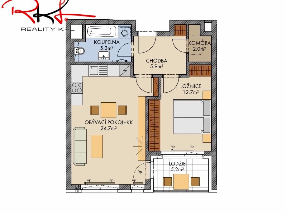 Prodej bytu 2+kk 53 m2, Praha – náhled fotky 2