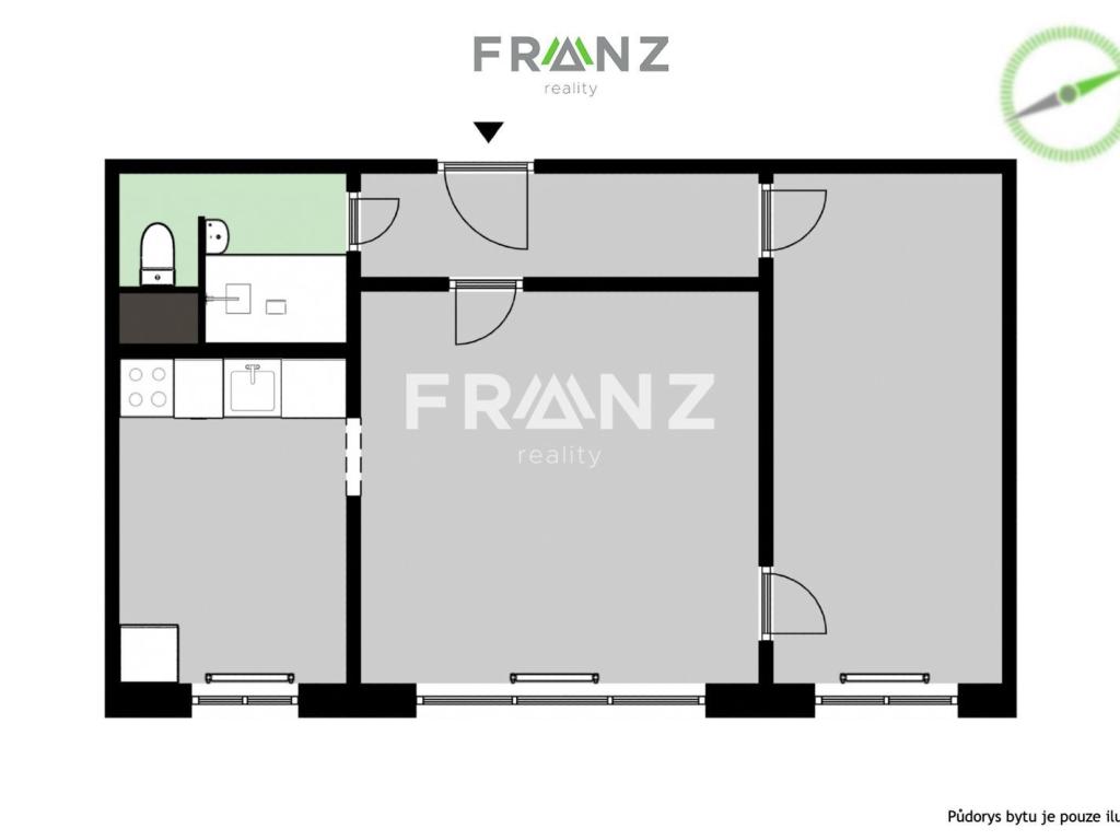 Pronájem bytu 2+1 45 m²