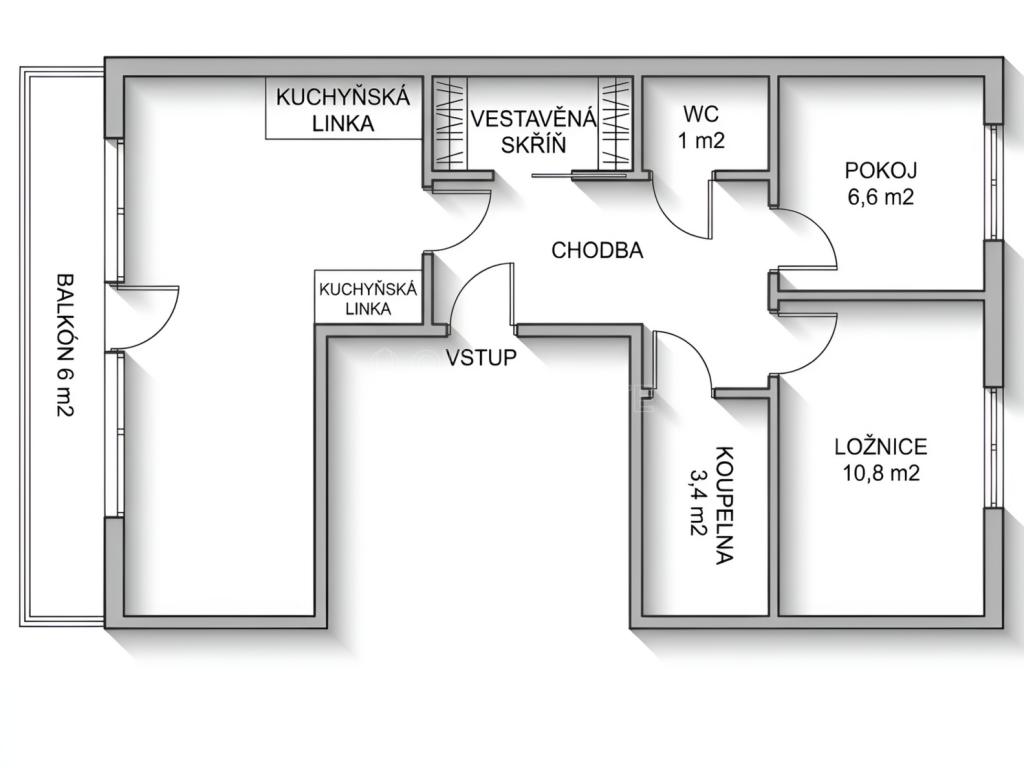 Pronájem bytu 2+1 54 m2, Praha – náhled fotky 18