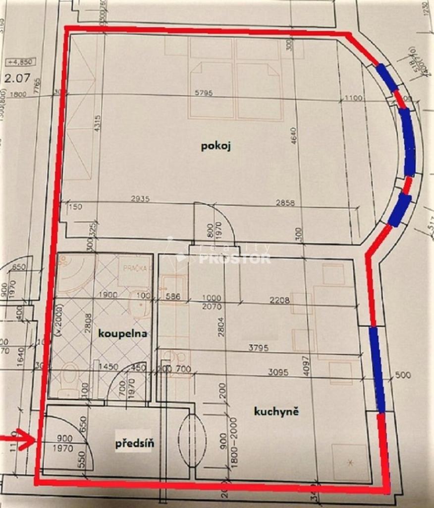 Pronájem bytu 1+1 56 m2