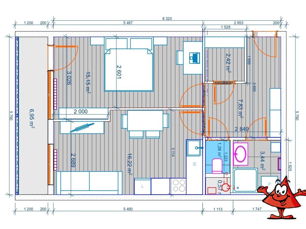 Pronájem bytu 2+kk 50 m2