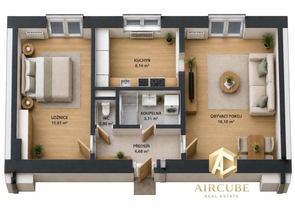 Pronájem bytu 2+kk 54 m2