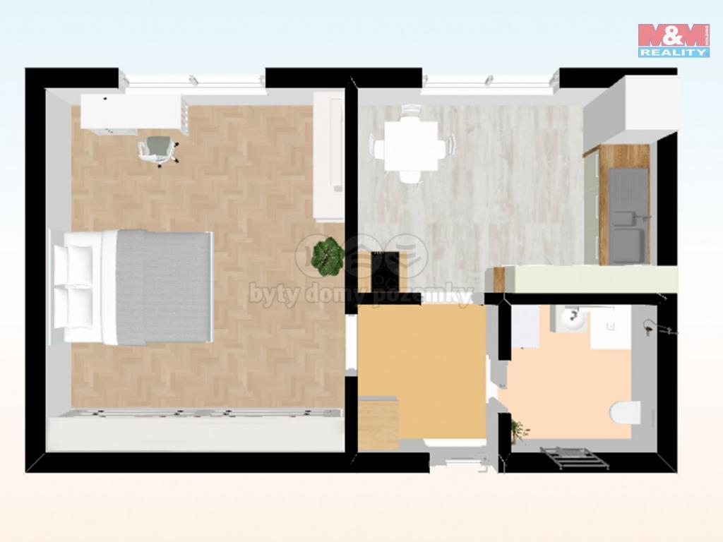 Pronajem bytu 1+1 32 m2