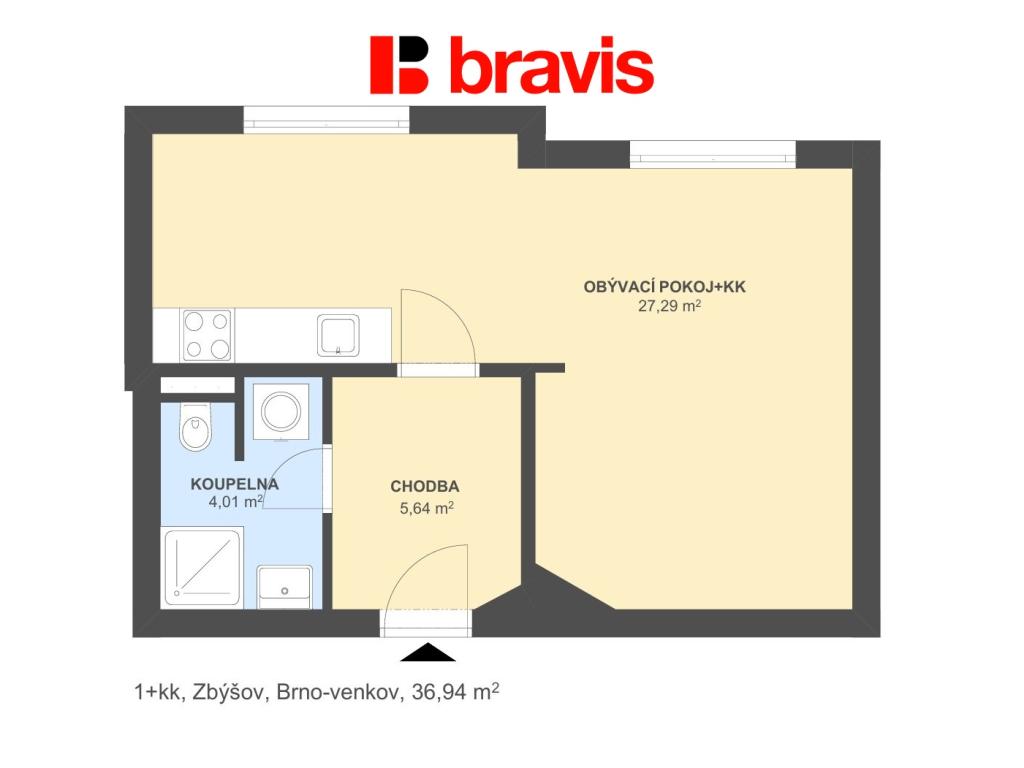 Pronájem bytu 1+kk 42 m2