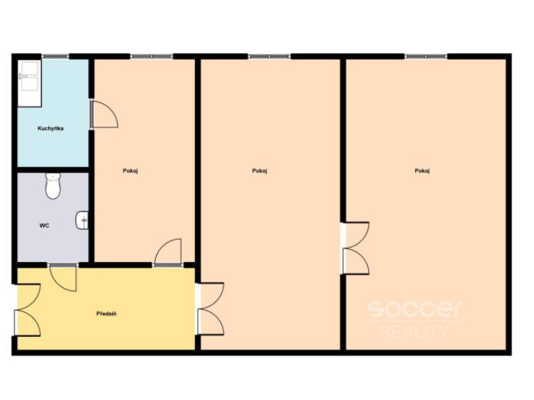 Pronájem bytu 2+1 65 m2