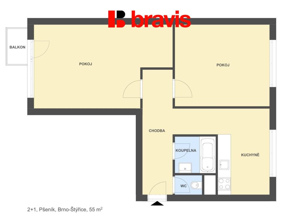 Prodej bytu 2+1 55 m2