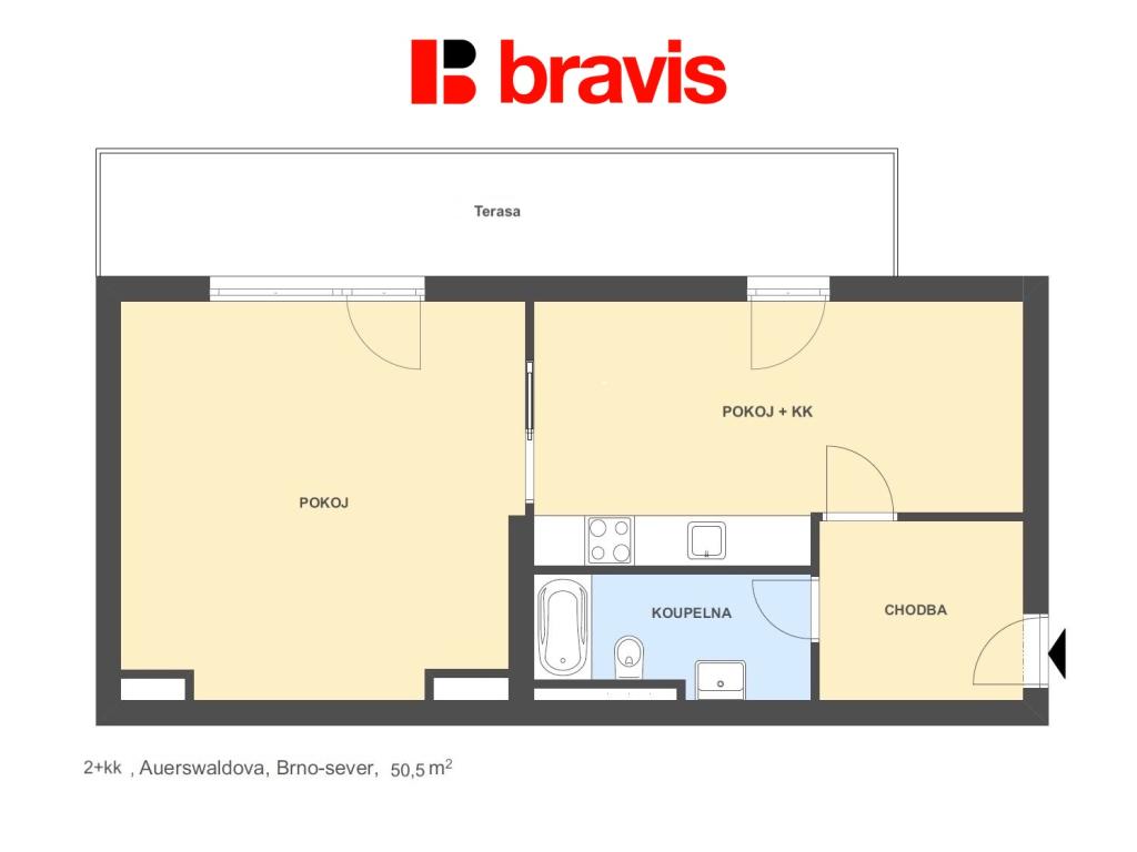 Pronájem bytu 2+kk 51 m2