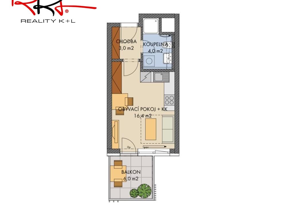 Prodej bytu 1+kk 30 m2, Praha – náhled fotky 2