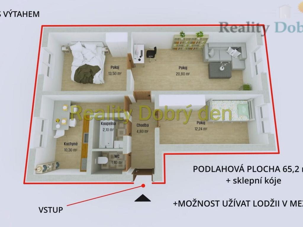 Prodej bytu 3+1 65 m2