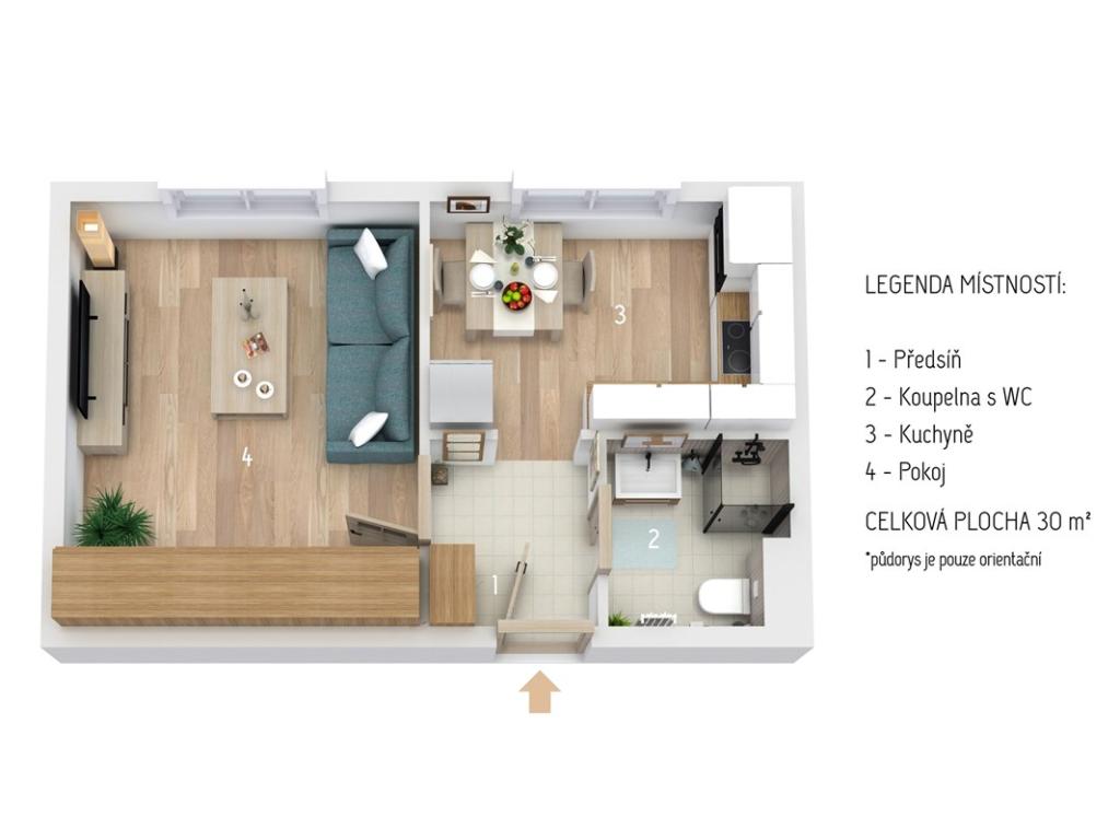Pronájem bytu 1+1 30 m2, Plzeň – náhled fotky 12