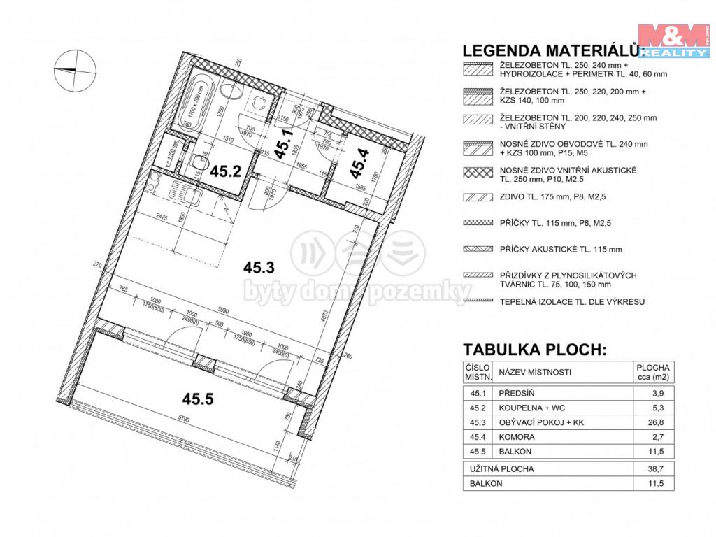 Pronajem bytu 1+kk 39 m2